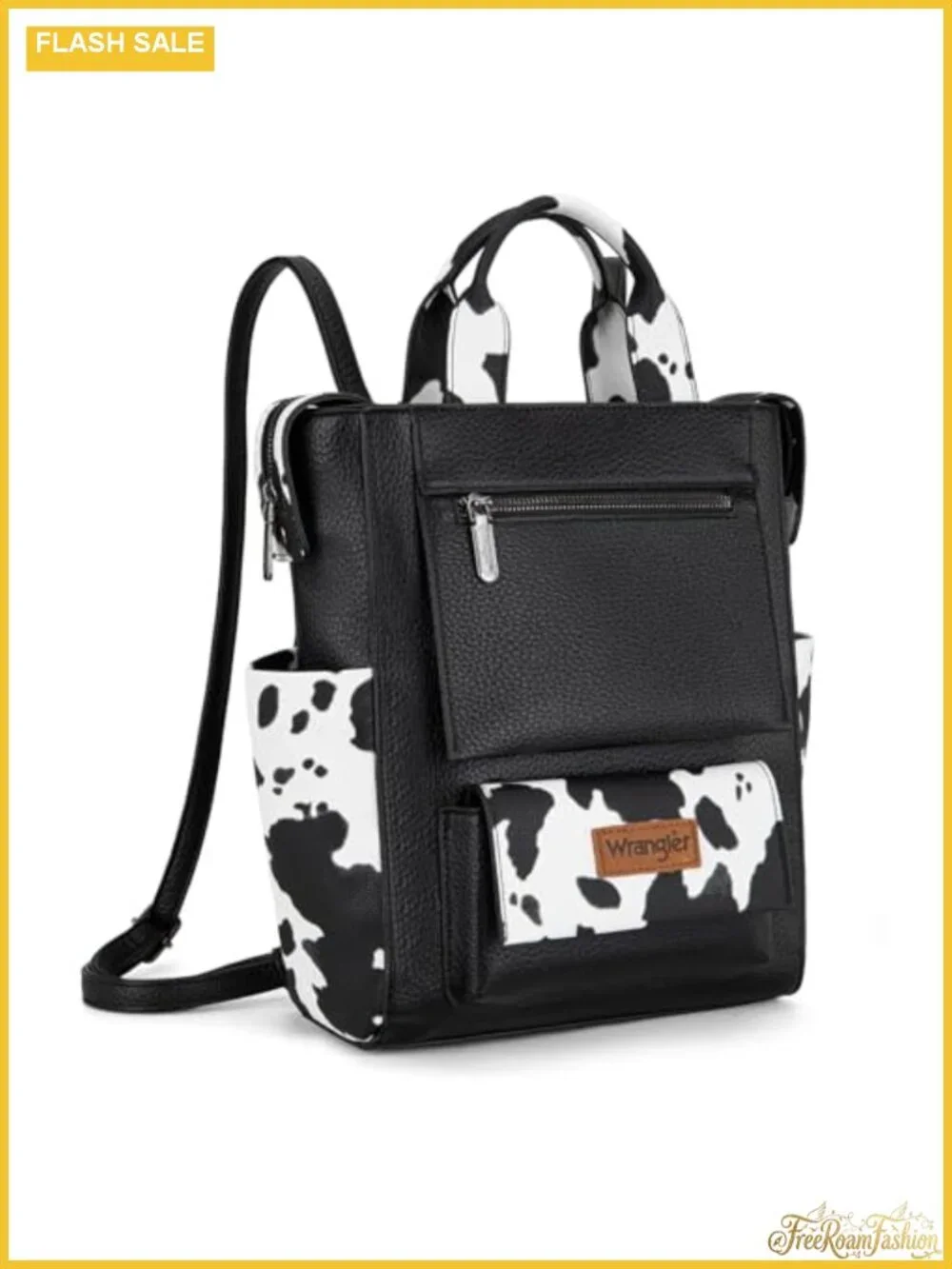 Women's Cow Print Backpack Purse Vegan Leather Convertible Anti Theft Daypack